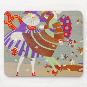 AUTUMN LEAVES AND WIND / FASHION COSTUME DESIGNER MOUSE MAT