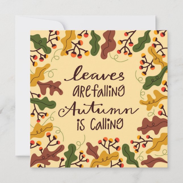 Autumn Leaves are Falling Greeting Flat Card (Front)