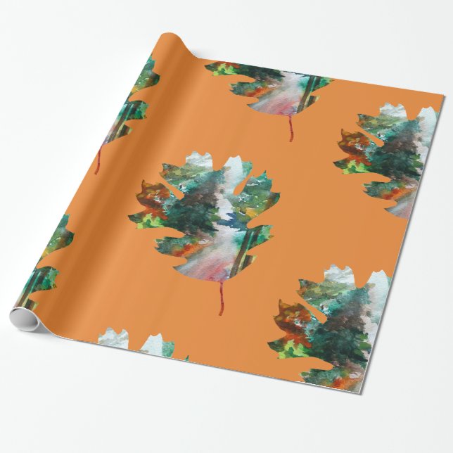 Autumn Leaves Art, Leaf   Wrapping Paper (Unrolled)
