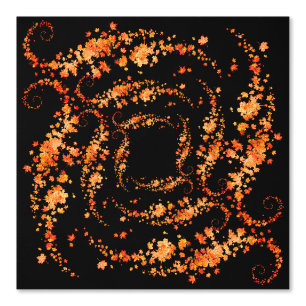 Autumn Leaves Art Pattern Custom Colour Black Wallpaper