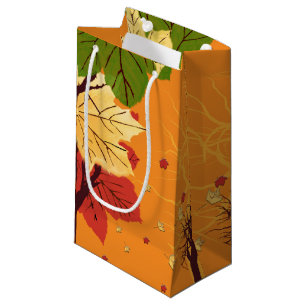 Autumn Leaves At Sunset Small Gift Bag