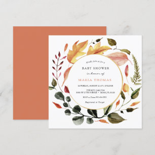 Autumn Leaves Baby Shower Invitation