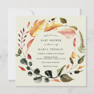 Autumn Leaves Baby Shower Invitation