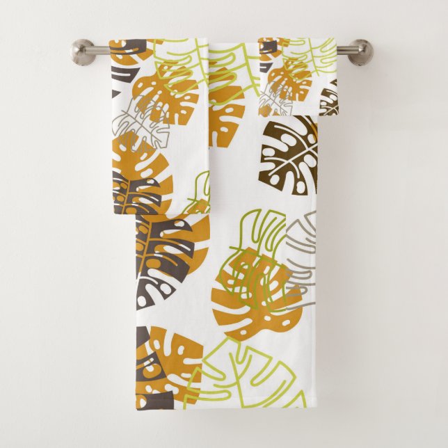 autumn leaves bath towel set (Insitu)