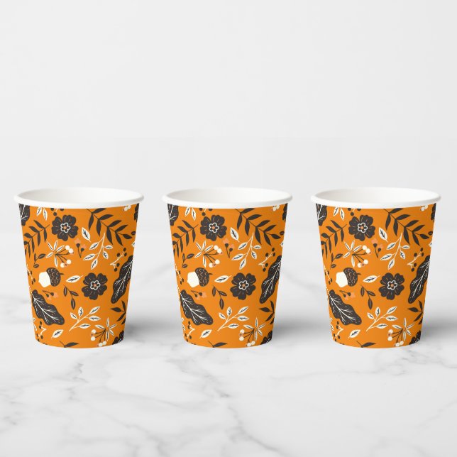 Autumn Leaves, Berries & Acorns Paper Cups (Multi)