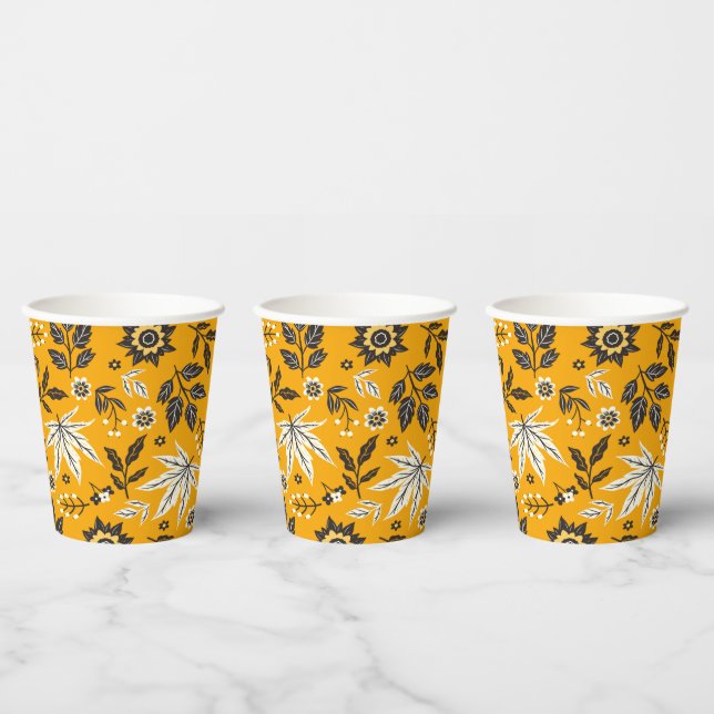 Autumn Leaves, Berries & Acorns Paper Cups (Multi)
