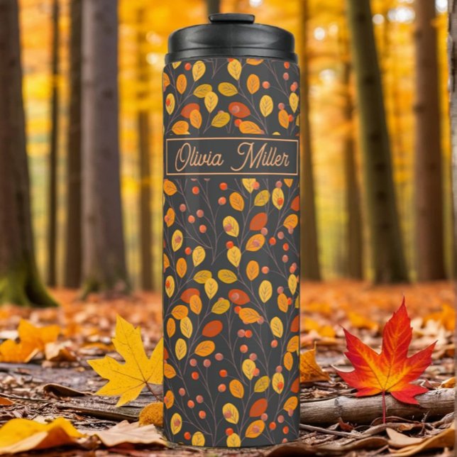 Autumn Leaves & Berries Custom Thermal Tumbler (Creator Uploaded)