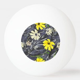 Autumn leaves, berries: watercolor pattern. ping pong ball