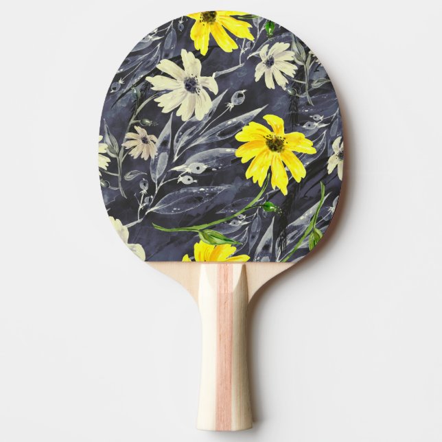 Autumn leaves, berries: watercolor pattern. ping pong paddle (Front)