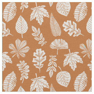 Autumn Leaves Block Print Fabric