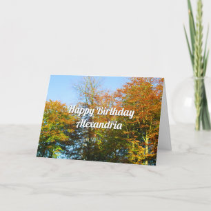 Autumn Leaves & Blue Skies - Custom Birthday Card