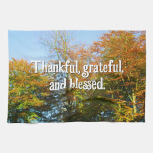 Autumn Leaves & Blue Skies - Custom Thanksgiving Tea Towel