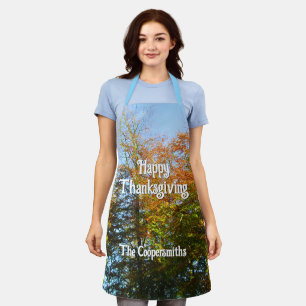 Autumn Leaves & Blue Skies - Personalised Apron
