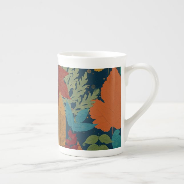Autumn leaves bone china mug (Right)