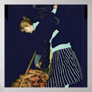 Autumn Leaves Bonfire by C Coles Phillips Poster