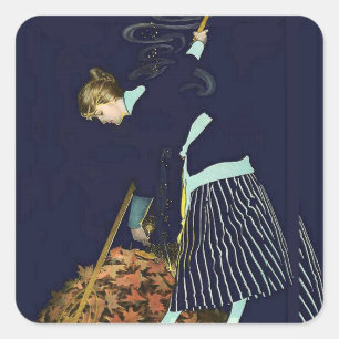 Autumn Leaves Bonfire by C Coles Phillips Square Sticker