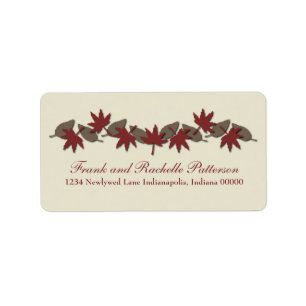 Autumn Leaves Border Address Labels, Red/Brown Label