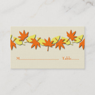 Autumn Leaves Border Place Card, Orange/Yellow Place Card