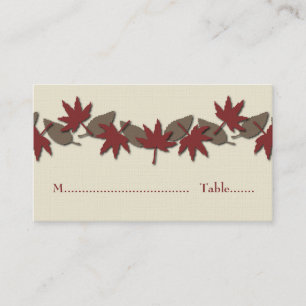 Autumn Leaves Border Place Card, Red/Brown Place Card