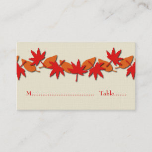 Autumn Leaves Border Place Card, Red/Orange Place Card