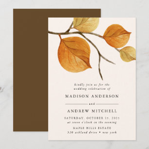 Autumn Leaves   Branch Wedding Invitation