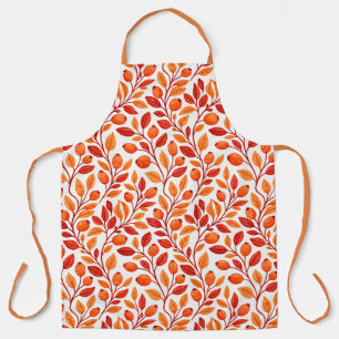 Autumn Leaves Branches Botanical Pattern Apron