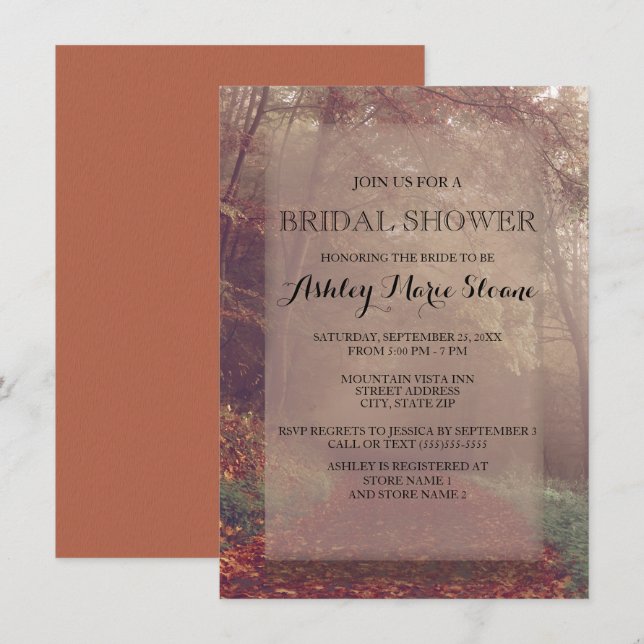 Autumn Leaves Bridal Shower Invitation (Front/Back)