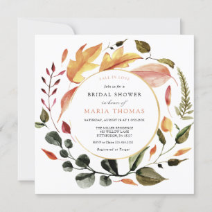 Autumn Leaves Bridal Shower Invitation