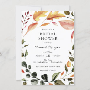 Autumn Leaves Bridal Shower Invitation