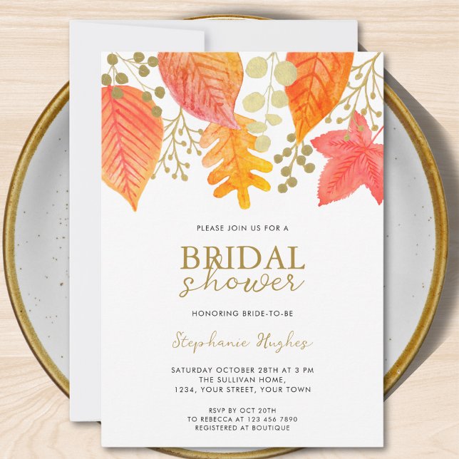 Autumn Leaves Bridal Shower Invitation (Creator Uploaded)