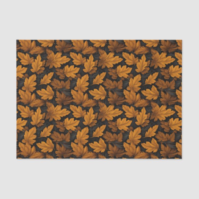 Autumn Leaves Brown And Orange Foliage  Tissue Paper (Front)