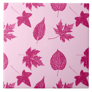 Autumn leaves - burgundy and shell pink tile