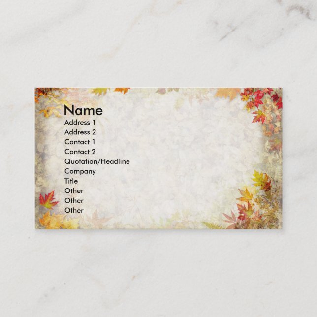 Autumn Leaves Business Card (Front)