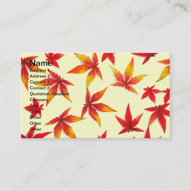 Autumn Leaves Business Card (Front)