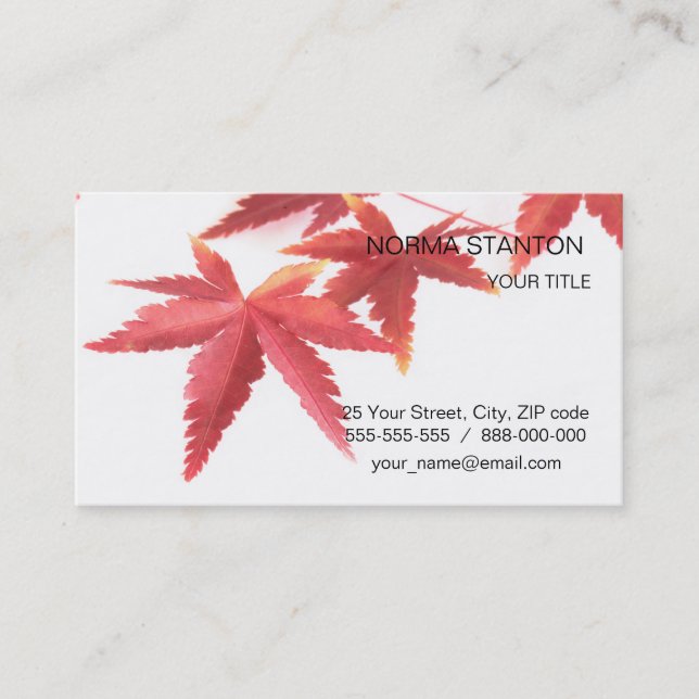Autumn leaves business card (Front)