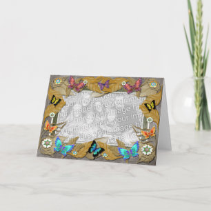 Autumn Leaves Butterfly Template Greeting Card