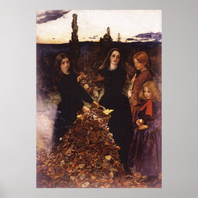 Autumn Leaves by John Everett Millais Poster (Front)