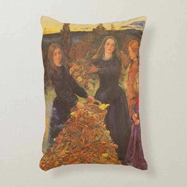 Autumn Leaves by Sir John Everett Millais Decorative Cushion (Front(Vertical))