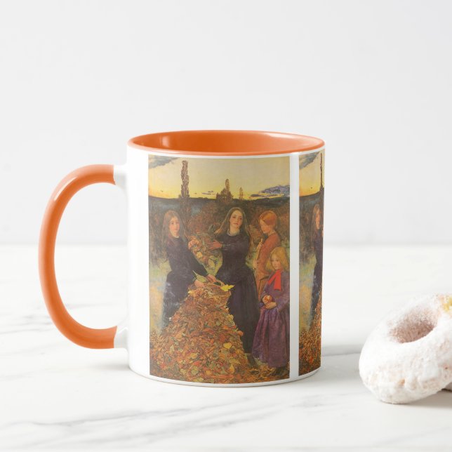 Autumn Leaves by Sir John Everett Millais Mug (With Donut)