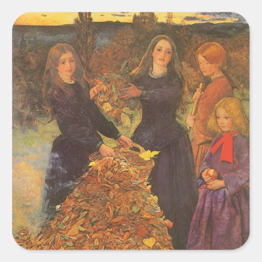 Autumn Leaves by Sir John Everett Millais Square Sticker