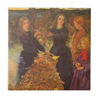 Autumn Leaves by Sir John Everett Millais Tile
