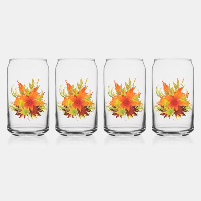 Autumn Leaves  Can Glass (Front)