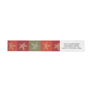 Autumn Leaves Chequerboard Wraparound Address Label