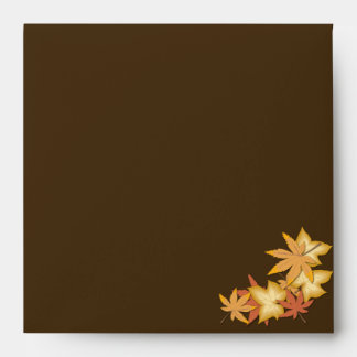 Autumn Leaves Chocolate Brown Square Envelope