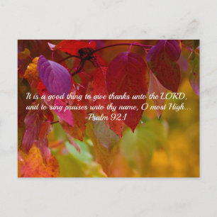 Autumn Leaves Christian Bible Verse Psalms Postcard