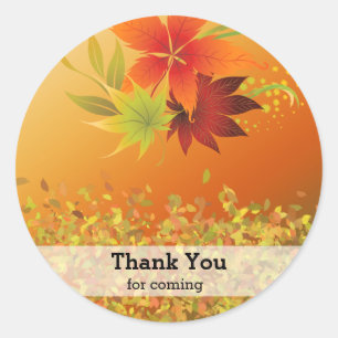 Autumn leaves classic round sticker