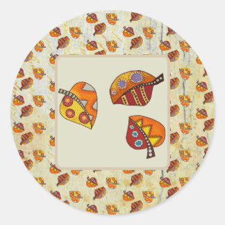 autumn leaves classic round sticker