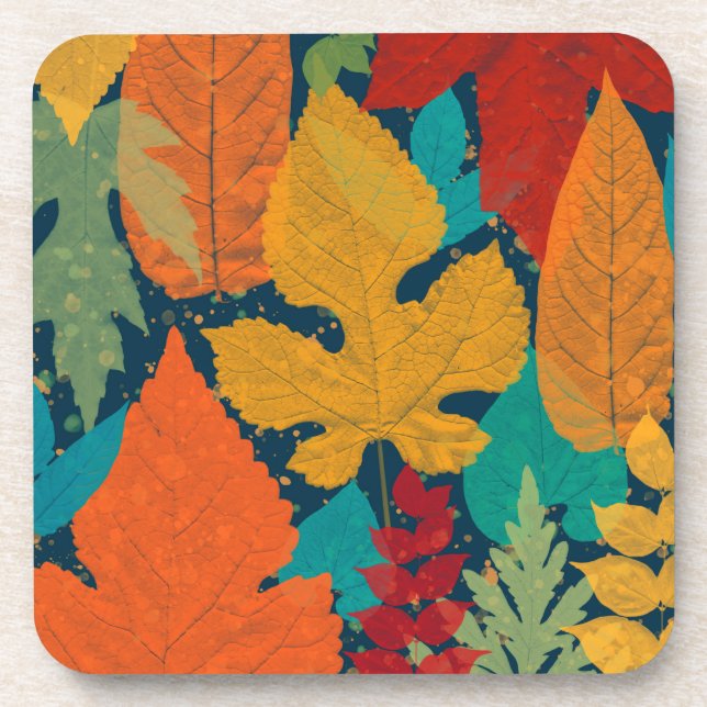 Autumn leaves coaster (Front)