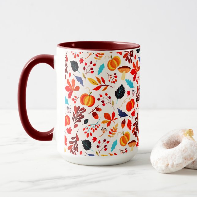 Autumn Leaves Coffee Mug (With Donut)