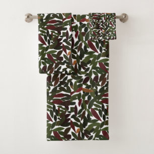 Autumn Leaves Colourful Nature Bath Towel Set